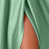 Mentazöld muszlin harang alakú átlapolt ruha gumirozott derékrésszel