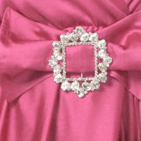 Pink muszlin harang alakú átlapolt ruha gumirozott derékrésszel