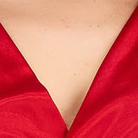 Red women`s blouse lycra wrap over front - StarShinerS