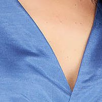 Bluza dama din lycra subtire albastru-deschis cu decolteu petrecut - StarShinerS