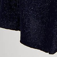 Navy Blue Glitter Lycra Dress with Elastic Waist in A-line - StarShinerS