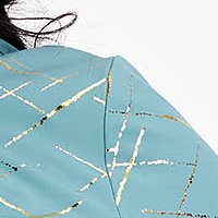 Bluza dama din material subtire mint asimetrica cu croi larg si guler tip esarfa - StarShinerS