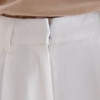 White trousers conical high waisted thin fabric lateral pockets