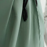 Rochie din satin verde-deschis cu fusta petrecuta si aplicatii cu paiete in talie - Artista