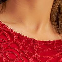 Piros - StarShinerS harang ruha tüllből flitteres díszítéssel csipkés anyagból
