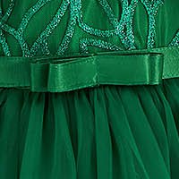 Zöld - StarShinerS harang ruha tüllből flitteres díszítéssel csipkés anyagból