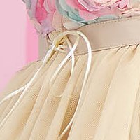 - StarShinerS short cut powder pink cloche dress from tulle accessorized with tied waistband
