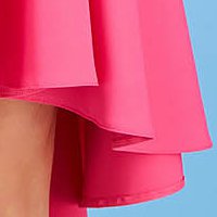 Rochie din satin roz asimetrica scurta de ocazie in clos fara maneci - StarShinerS