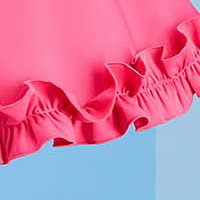 Rochie din stofa elastica roz scurta in clos cu volanase - StarShinerS