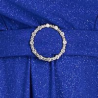Rochie din lycra cu sclipici albastra in clos cu elastic in talie - StarShinerS