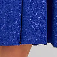 Rochie din lycra cu sclipici albastra in clos cu elastic in talie - StarShinerS