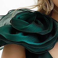 Long green organza dress with shoulder detail - Artista