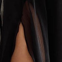Rochie din organza neagra lunga in clos cu detaliu pe umar - Artista