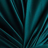 Dark Green Lycra Pencil Dress with Fabric Drapes - Artista