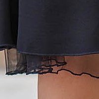 Rochie din stofa elastica neagra midi tip creion cu volanas la baza rochiei - StarShinerS