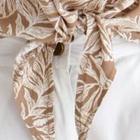 Beige women`s blouse thin fabric loose fit
