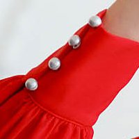 Piros rövid bő ujjú muszlin harang ruha