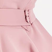 Ruha világos rózsaszínű - StarShinerS rugalmas szövet rövid harang fodrokkal a dekoltázs vonalánál