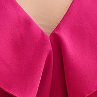 - StarShinerS fuchsia dress elastic cloth short cut cloche frilly trim around cleavage line