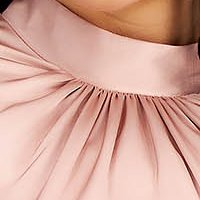 Női blúz púder rózsaszín - StarShinerS szaténból bő szabású bő ujjú