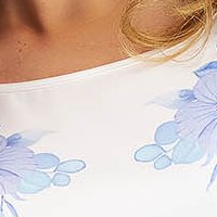 Világoskék - StarShinerS ruha szövetből midi harang virágmintás