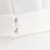 Rochie din stofa usor elastica alba midi in clos cu imprimeu floral digital - StarShinerS