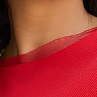 Piros krepp bő szabású rövid ruha háton v-dekoltázzsal - StarShinerS