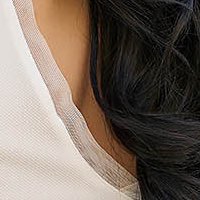Fehér krepp bő szabású rövid ruha háton v-dekoltázzsal - StarShinerS