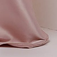 Powder pink dress long taffeta with v-neckline with sequin embellished details