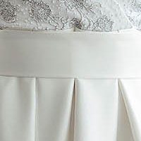 White dress taffeta long laced cloche slit