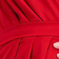Piros lycra midi ruha átfedő dekoltázzsal - StarShinerS