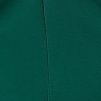 Zöld rövid rugalmas szövetű ráncokkal mintázott ceruza ruha elöl felsliccelt