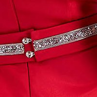 Piros rugalmas szövetü aszimetrikus harang ruha csillogó díszítéssel - StarShinerS