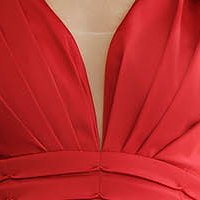 Red taffeta short pencil type dress with v-neckline - Artista
