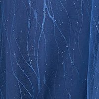 Rochie din tul albastra lunga in clos cu maneci bufante detasabile si aplicatii cu dantela si pietre