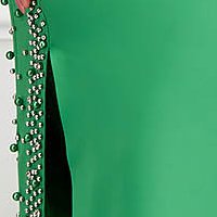 Zöld midi ceruza ruha muszlin bő ujjakkal