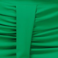 Zöld rugalmas anyagból ceruza szoknya, elöl felsliccelt