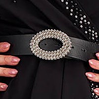 Black dress pencil wrap around crepe with pearls with veil sleeves