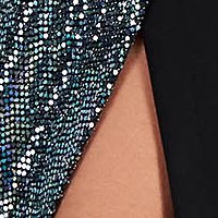 Ezüstszínű krepp flitteres ruha keresztezett dekoltázzsal - StarShinerS