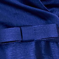 Kék midi organza harang ruha öv típusú kiegészítővel és bő ujjakkal