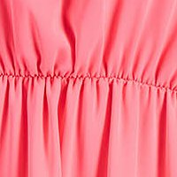 Ruha pink könnyed anyag midi harang alakú gumirozott derékrésszel kendő jellegű gallér
