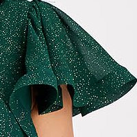 Zöld georgette harang aszimetrikus ruha