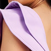 Lilac Bandage Midi Pencil Dress with Shoulder Ruffles - SunShine