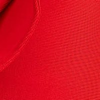 Red Midi Bandage Dress with Ruffles on Shoulder - SunShine