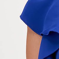 Kék muszlin hosszú harang ruha fodros és gyöngy díszítéssel - StarShinerS