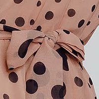 Dress cloche with elastic waist from veil fabric metallic chain accessory ruffled collar