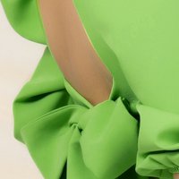 Világos zöld rugalmas szövetü midi ceruza ruha kivágott hátrésszel