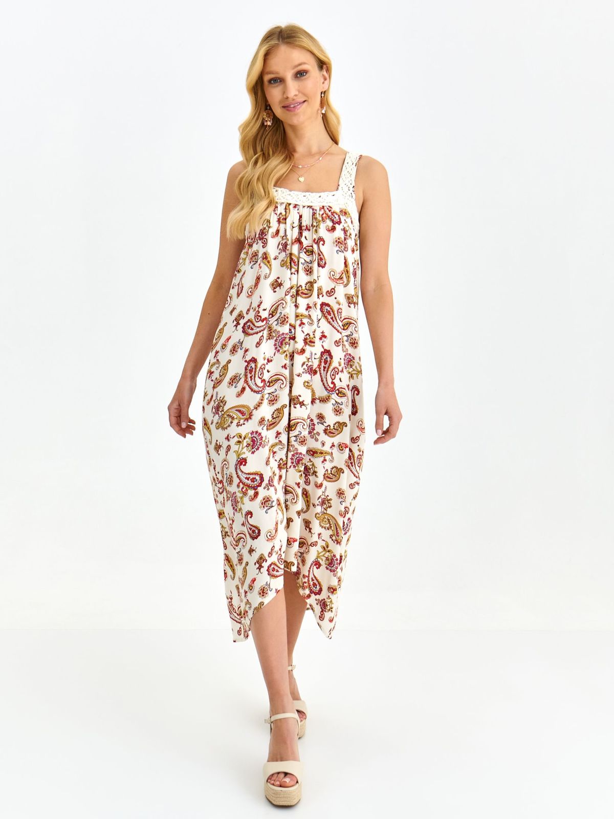 Rochie din material subtire asimetrica cu croi larg - Top Secret