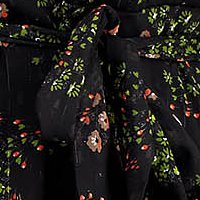 Fekete rövid harang muszlin ruha bő háromnegyedes ujjakkal