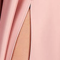 Púder rózsaszínű enyhén rugalmas taft anyagú harang ruha lábon sliccelt és csipkés díszítéssel - StarShinerS